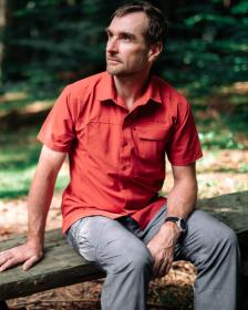 Kilpi BOMBAY-M tmavo červená pánska outdoorová košeľa