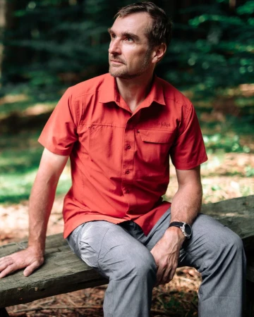 Kilpi BOMBAY-M tmavě červená pánská outdoorová košile