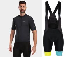 KILPI CAVALET-M Černý cyklistický dres + Kilpi MURIA-M modré cyklistické kraťasy KILPI CAVALET-M Černý cyklistický dres + Kilpi MURIA-M modré cyklistické kraťasy