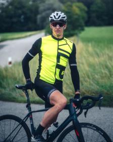 KILPI CAVALET-M Žlutý cyklistický dres + Kilpi MURIA-M modré cyklistické kraťasy