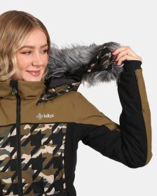 KILPI CLAIR-W Khaki dámská lyžařská bunda