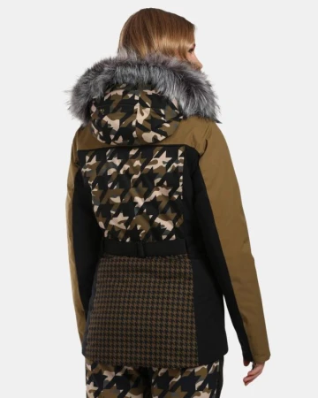 KILPI CLAIR-W Khaki dámská lyžařská bunda