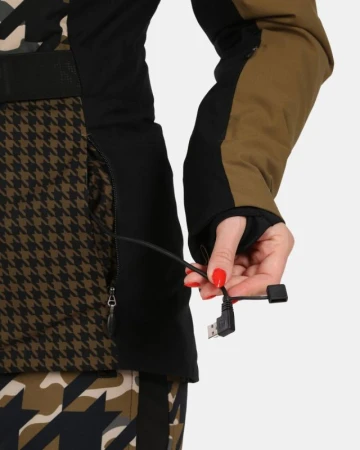 KILPI CLAIR-W Khaki dámská lyžařská bunda