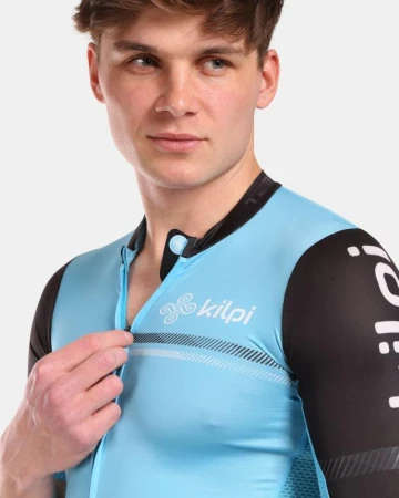 KILPI CORRIDOR-M Světle modrý cyklistický dres + KILPI HIXON-M Černé cyklistické kraťasy