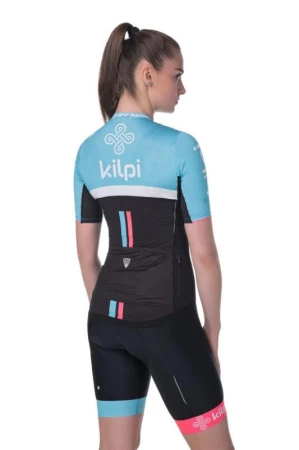 Kilpi CORRIDOR-W svetlomodrý cyklistický dres + Kilpi MURIA-W čierne cyklistické kraťasy