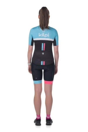 Kilpi CORRIDOR-W svetlomodrý cyklistický dres + Kilpi MURIA-W čierne cyklistické kraťasy