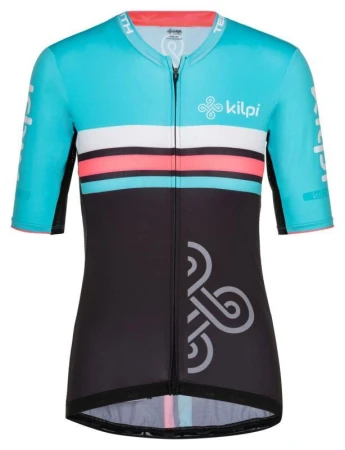 Kilpi CORRIDOR-W svetlomodrý cyklistický dres + Kilpi MURIA-W čierne cyklistické kraťasy