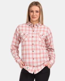 KILPI FLANNY-W Růžová dámská sportovní flanelová košile