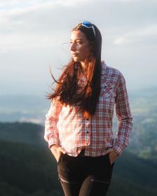 KILPI FLANNY-W Růžová dámská sportovní flanelová košile