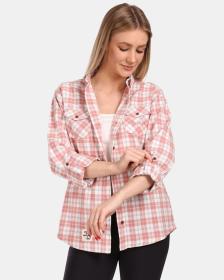 KILPI FLANNY-W Růžová dámská sportovní flanelová košile