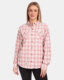 KILPI FLANNY-W Růžová dámská sportovní flanelová košile