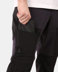 KILPI HOSIO-M Černé pánské outdoorové odepínací kalhoty