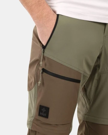 KILPI HOSIO-M Khaki pánské outdoorové odepínací kalhoty
