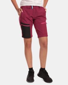 KILPI HOSIO-W Tmavě červené dámské outdoorové odepínací kalhoty