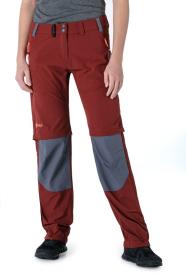 Kilpi HOSIO-W tmavo červené dámske outdoorové nohavice