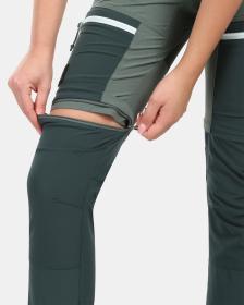 KILPI HOSIO-W Tmavozelené dámske outdoorové odopínateľné nohavice