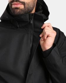 KILPI IVAR-M Čierny pánsky nepremokavý kabát