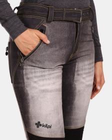 KILPI JEANSO-W Čierne dámske softshellové lyžiarske nohavice