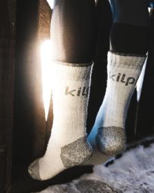 KILPI LECCO-U Světle šedé ponožky z merino vlny