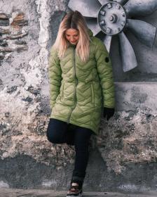 KILPI LEILA-W Zelený dámsky zimný kabát