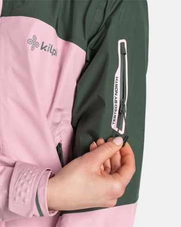 KILPI MAMBA-W Světle růžová dámská nepromokavá outdoorová bunda