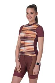 Kilpi MOATE-W tmavě červený cyklistický dres + Kilpi TRACKEE-W tmavě červené cyklistické kraťasy