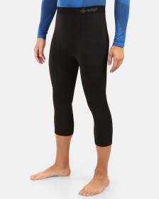 KILPI NIELO-M Čierne pánske bezšvové 3/4 termo nohavice