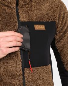 KILPI NORKA-M Hnědá pánská chlupatá fleecová mikina