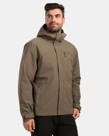 KILPI OLVERA-M Khaki pánská outdoorová bunda
