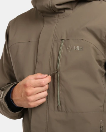 KILPI OLVERA-M Khaki pánská outdoorová bunda