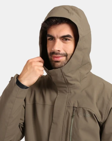 KILPI OLVERA-M Khaki pánská outdoorová bunda