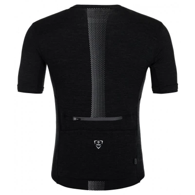 Kilpi PETRANA-M tmavě šedý merino cyklistický dres + KILPI PRESSURE-M Černé cyklistické šortky