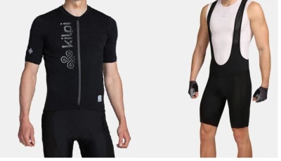 Kilpi PETRANA-M tmavě šedý merino cyklistický dres + KILPI RIDER-M Černé cyklistické kraťasy Kilpi PETRANA-M tmavě šedý merino cyklistický dres + KILPI RIDER-M Černé cyklistické kraťasy