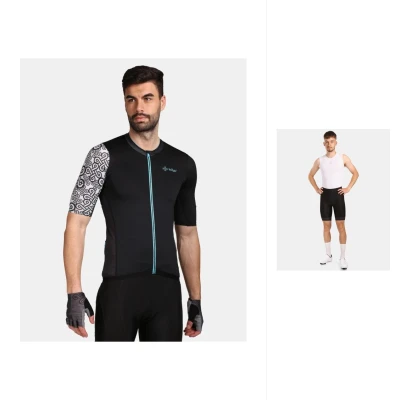 KILPI PICARD-M Černý cyklistický dres + KILPI PRESSURE-M Černé cyklistické šortky