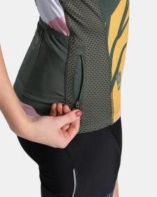 KILPI RITAEL-W Tmavě zelený cyklistický dres + Kilpi TRACKEE-W černé cyklistické kraťasy