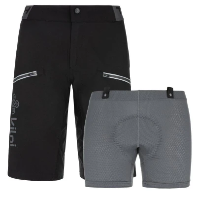KILPI RITAEL-W Tmavě zelený cyklistický dres + Kilpi TRACKEE-W černé cyklistické kraťasy