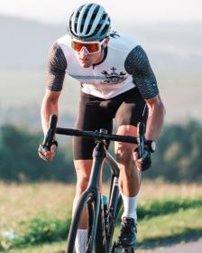 KILPI RIVAL-M Bílý cyklistický dres + KILPI PRESSURE-M Černé cyklistické šortky