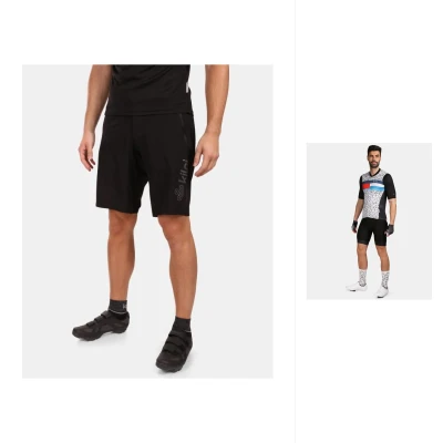 KILPI RIVAL-M Černý cyklistický dres + KILPI HIXON-M Černé cyklistické kraťasy