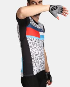 KILPI RIVAL-M Černý cyklistický dres + KILPI PRESSURE-M Černé cyklistické šortky