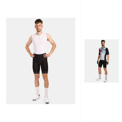 KILPI RIVAL-M Černý cyklistický dres + KILPI PRESSURE-M Černé cyklistické šortky