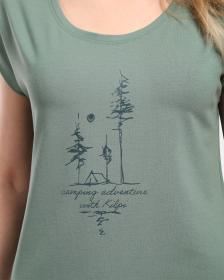 KILPI ROANE-W Khaki dámske tričko z bavlny