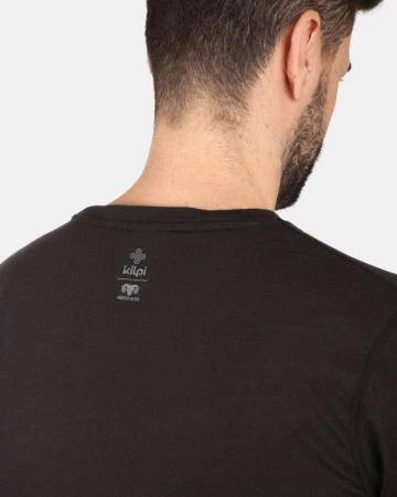 KILPI SLOPER-M Čierne pánske tričko z merino vlny