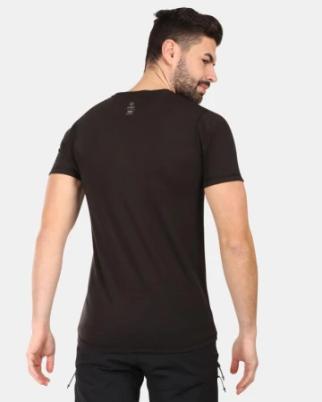 KILPI SLOPER-M Čierne pánske tričko z merino vlny