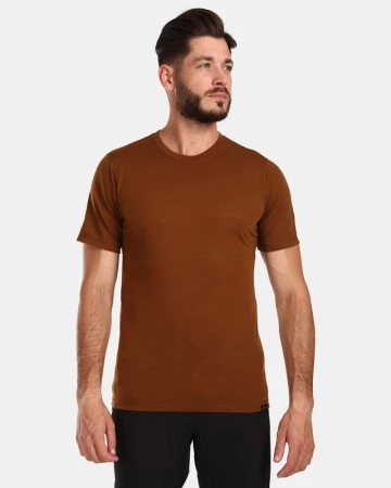KILPI SLOPER-M Hnědé pánské tričko z merino vlny KILPI SLOPER-M Hnědé pánské tričko z merino vlny