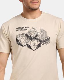 KILPI VIBE-M Béžové pánske tričko