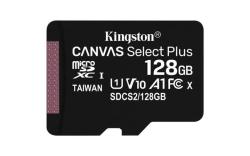 KINGSTON 128GB microSDHC CANVAS Plus Memory Card 100MB/85MBs- UHS-I class 10 Gen 3 - bez adaptéru KINGSTON 128GB microSDHC CANVAS Plus Memory Card 100MB/85MBs- UHS-I class 10 Gen 3 - bez adaptéru