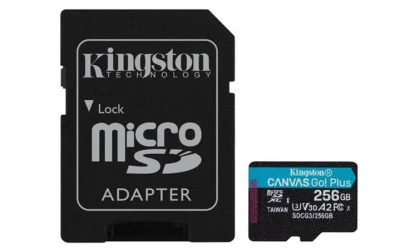 Kingston 256GB microSDXC Canvas Go Plus Gen4 200MB/s A2 U3 V30 Card + Adapter Kingston 256GB microSDXC Canvas Go Plus Gen4 200MB/s A2 U3 V30 Card + Adapter