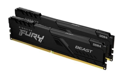 Kingston 32GB 3200MT/s DDR4 CL16 DIMM (Kit of 2) 1Gx8 FURY Beast Black Kingston 32GB 3200MT/s DDR4 CL16 DIMM (Kit of 2) 1Gx8 FURY Beast Black