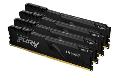 Kingston 32GB 3200MT/s DDR4 CL16 DIMM (Kit of 4) FURY Beast Black Kingston 32GB 3200MT/s DDR4 CL16 DIMM (Kit of 4) FURY Beast Black