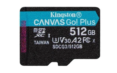 Kingston 512GB microSDXC Canvas Go Plus Gen4 200MB/s A2 U3 V30 Card bez adaptéru